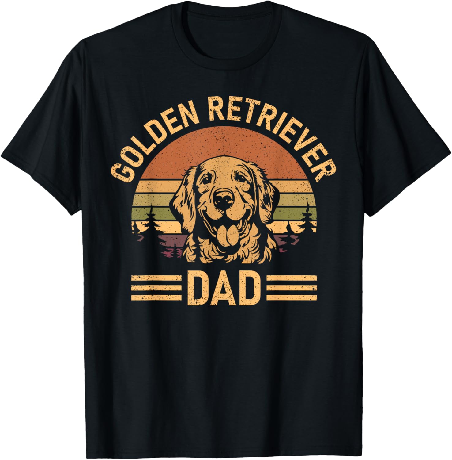 Dog Golden Retro Vintage Golden Retriever Dad T-Shirt for Men Women Girls Kids