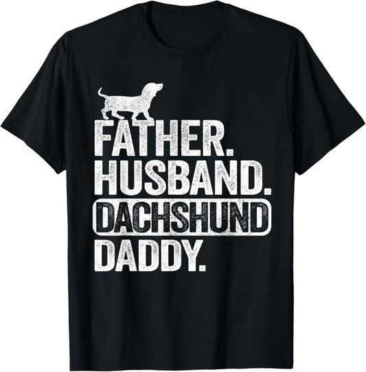 Father Husband Dachshund Daddy Wiener Dad Grandpa Doxie T-Shirt