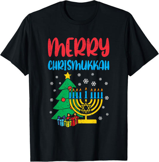 Merry Chrismukkah Christmas Cool Xmas Pajama Hanukkah Jewish T-Shirt