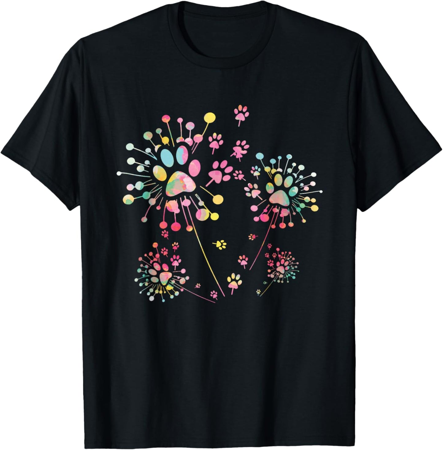 Dog Flower Dandelion Dog Paw Dog Lover T-Shirt