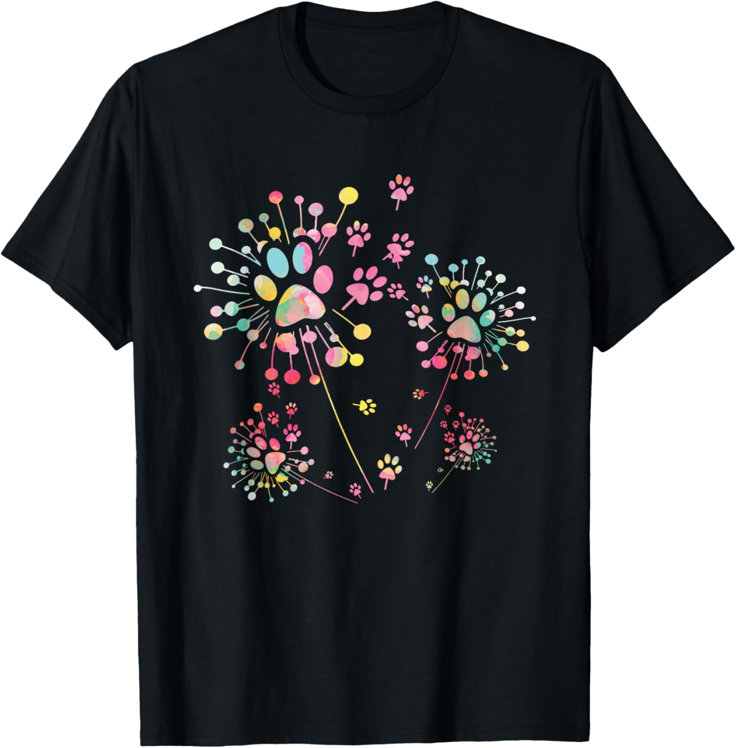 Dog Flower Dandelion Dog Paw Dog Lover T-Shirt