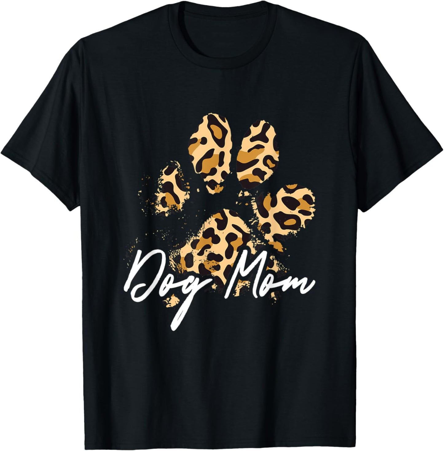 Dog Mom Sweatshirt Cute Leopard Paw Print Fur Mama Men Women T-Shirt