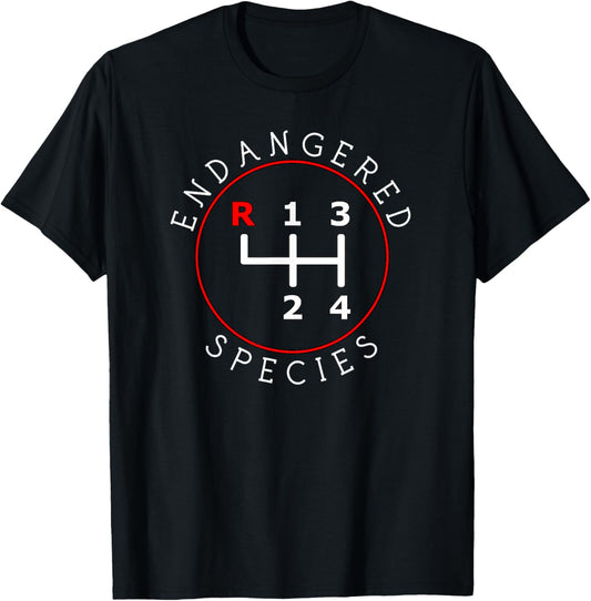 Endangered Species Manual Gearbox Stick Shift 4 Speed 1320 T-Shirt
