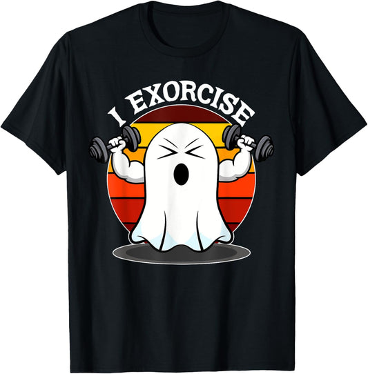 Ghost I Exorcise Spooky Halloween Gym Workout Boy Girl T-Shirt