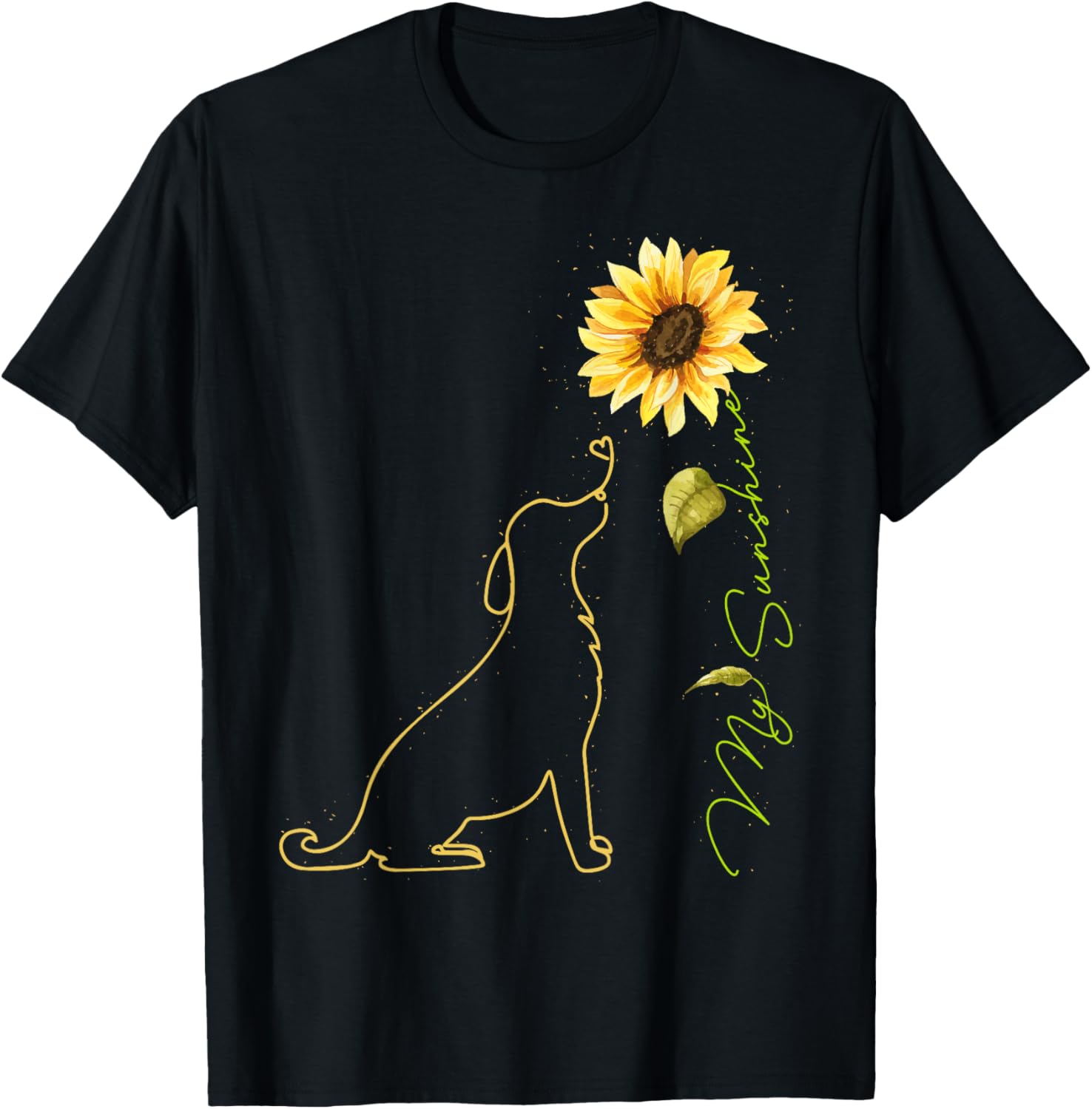 Dog Sunflower, Cute Dog Tees Sunshine Dog Lover | Dog Owner T-Shirt