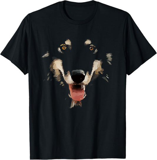 Alaskan Malamute Wolf Face Husky Dog Mom Dad T-Shirt
