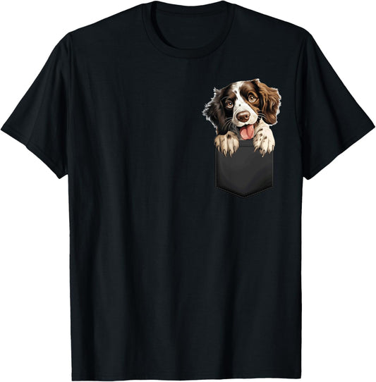 English Springer Spaniel Puppy Dog In Pocket Cute Pet Lover T-Shirt