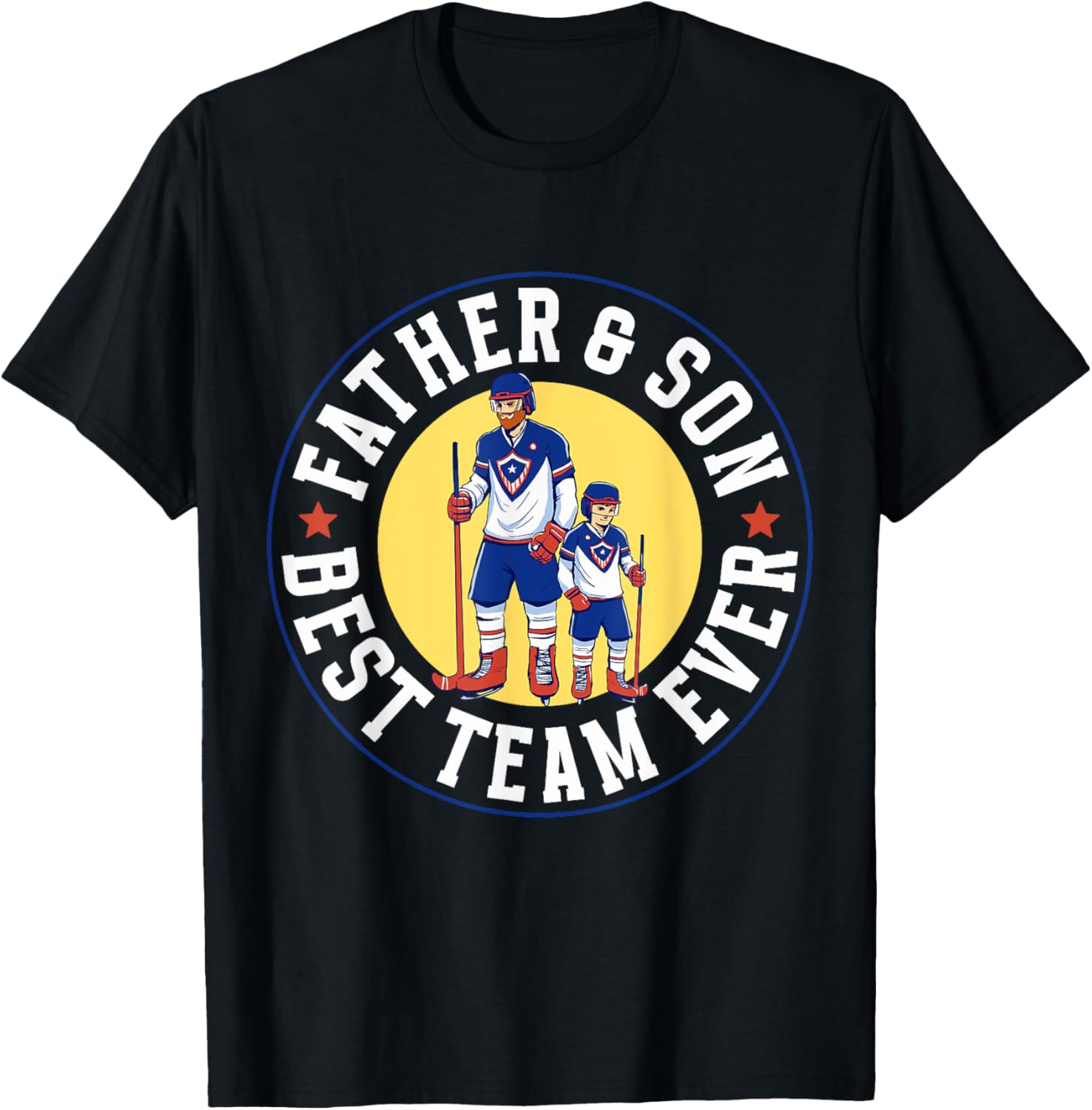 Father &amp; Son Best Team Ever Ice Hockey Matching Father Son T-Shirt