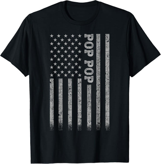 Gifts For Pop Pop Pop Pop American Flag T-Shirt