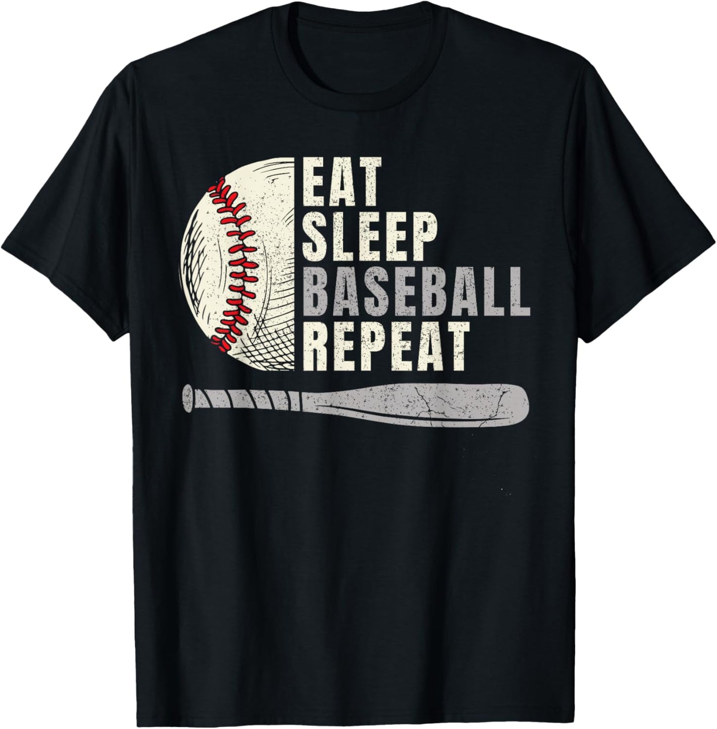 Eat Sleep Baseball Repeat Funny Baseball Player T-Shirt