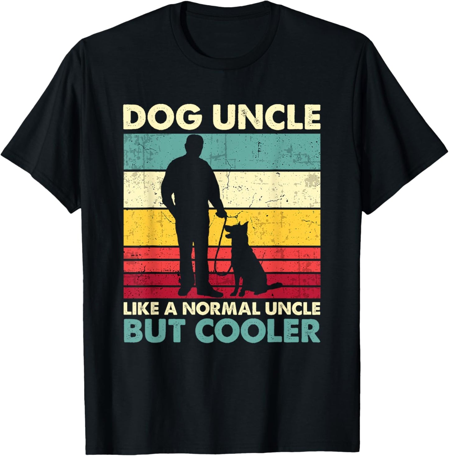Dog Uncle - Retro Sunset Dog Lover Funny Father's Day T-Shirt