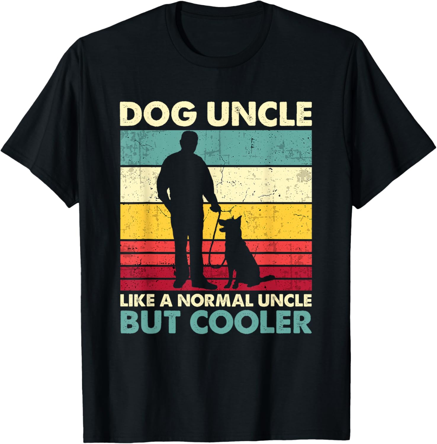 Dog Uncle - Retro Sunset Dog Lover Funny Father's Day T-Shirt