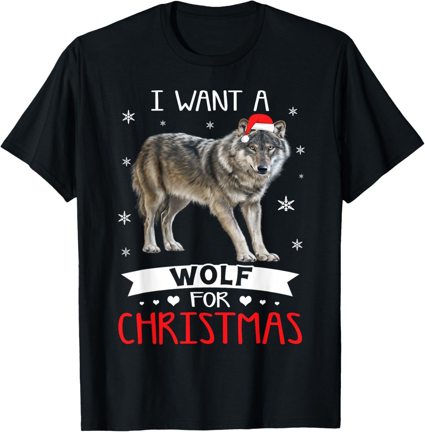 All I Want For Christmas Is a Wolf shirt Xmas Pajama Gift T-Shirt