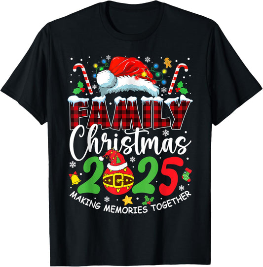 Family Christmas 2025 Matching Squad Santa Elf Funny Xmas T-Shirt