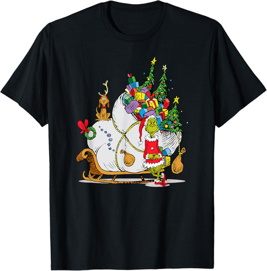 Dr. Seuss Grinch Sleigh T-shirt T-Shirt