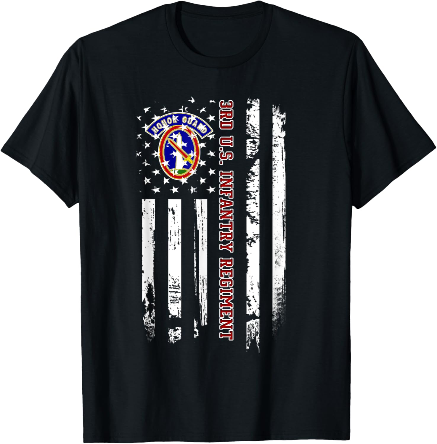 3rd US Infantry Regiment Veteran USA Flag Veterans Day Xmas T-Shirt