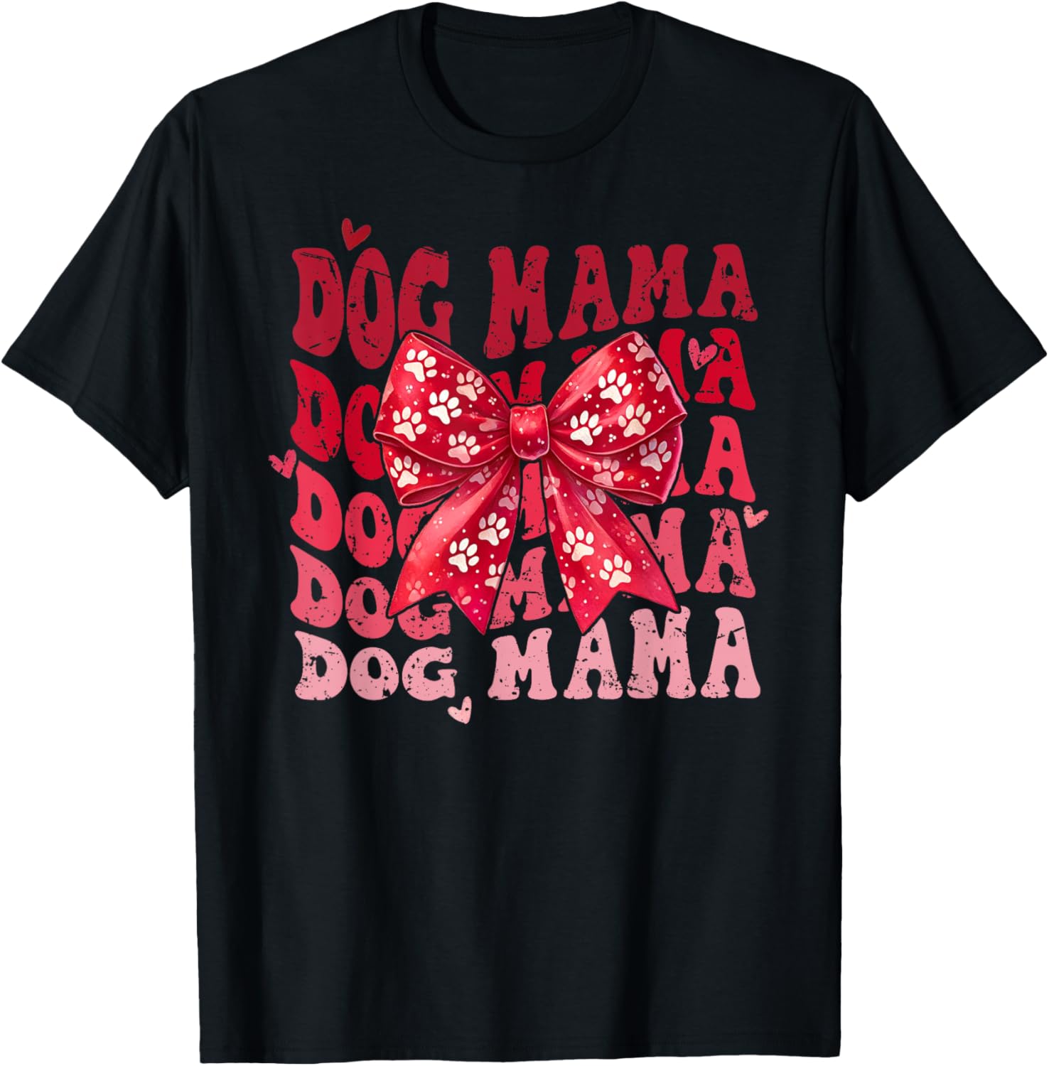 Dog Mama Valentine Coquette Bow Dog Mom Valentines T-Shirt