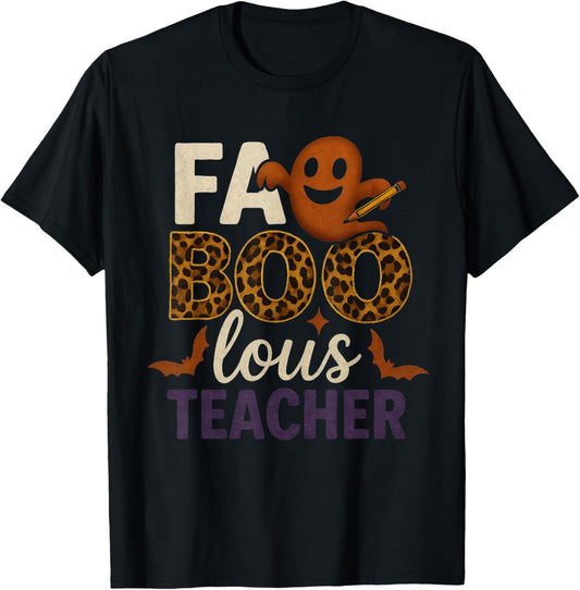 Faboolous Teacher Ghost Halloween Costume Cute Pumpkin Tee T-Shirt