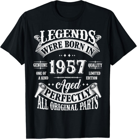 68th Birthday Tee 68 Years Old Vintage Legends Born In 1957 T-Shirt
