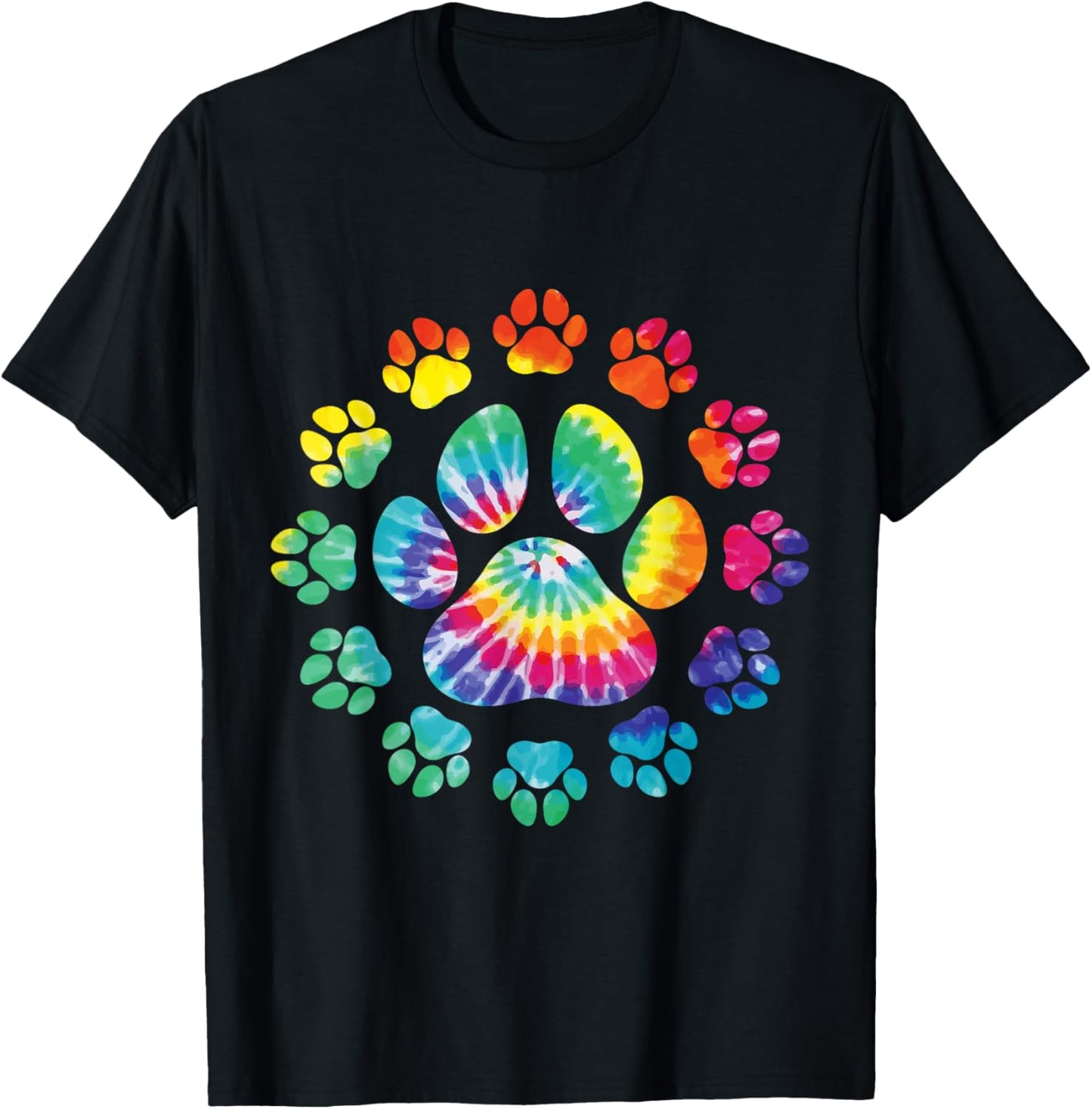 Dog Paw Print Pet Owner Tie Dye Love Dog Animal Lover Men Women Girls Kids T-Shirt