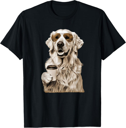 English Cream Golden Retriever Coffee Dog Mom Dad Men Women T-Shirt