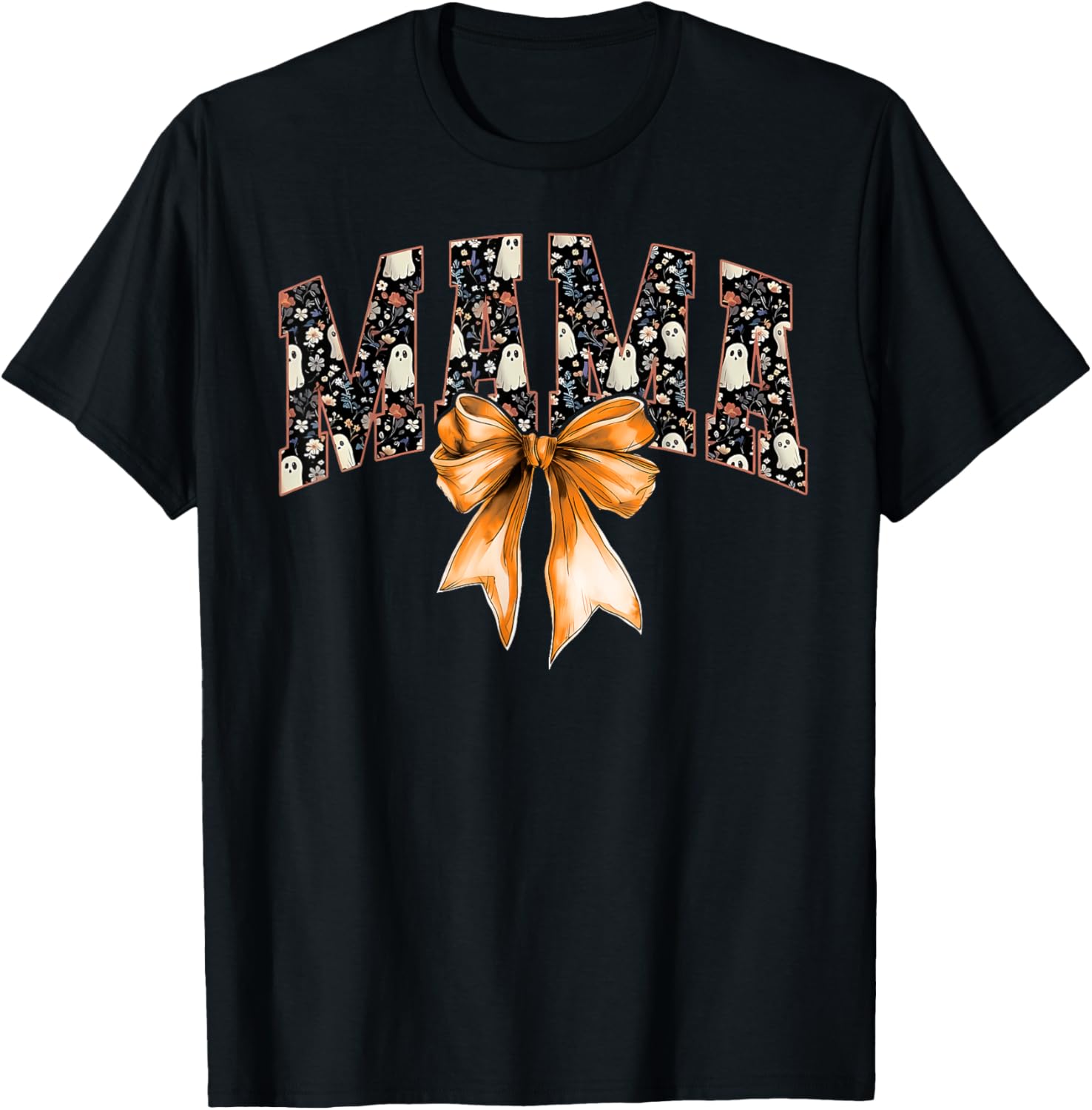 Fall Vibes Mama Coquette Floral Boo Spooky Ghost Sublimation T-Shirt