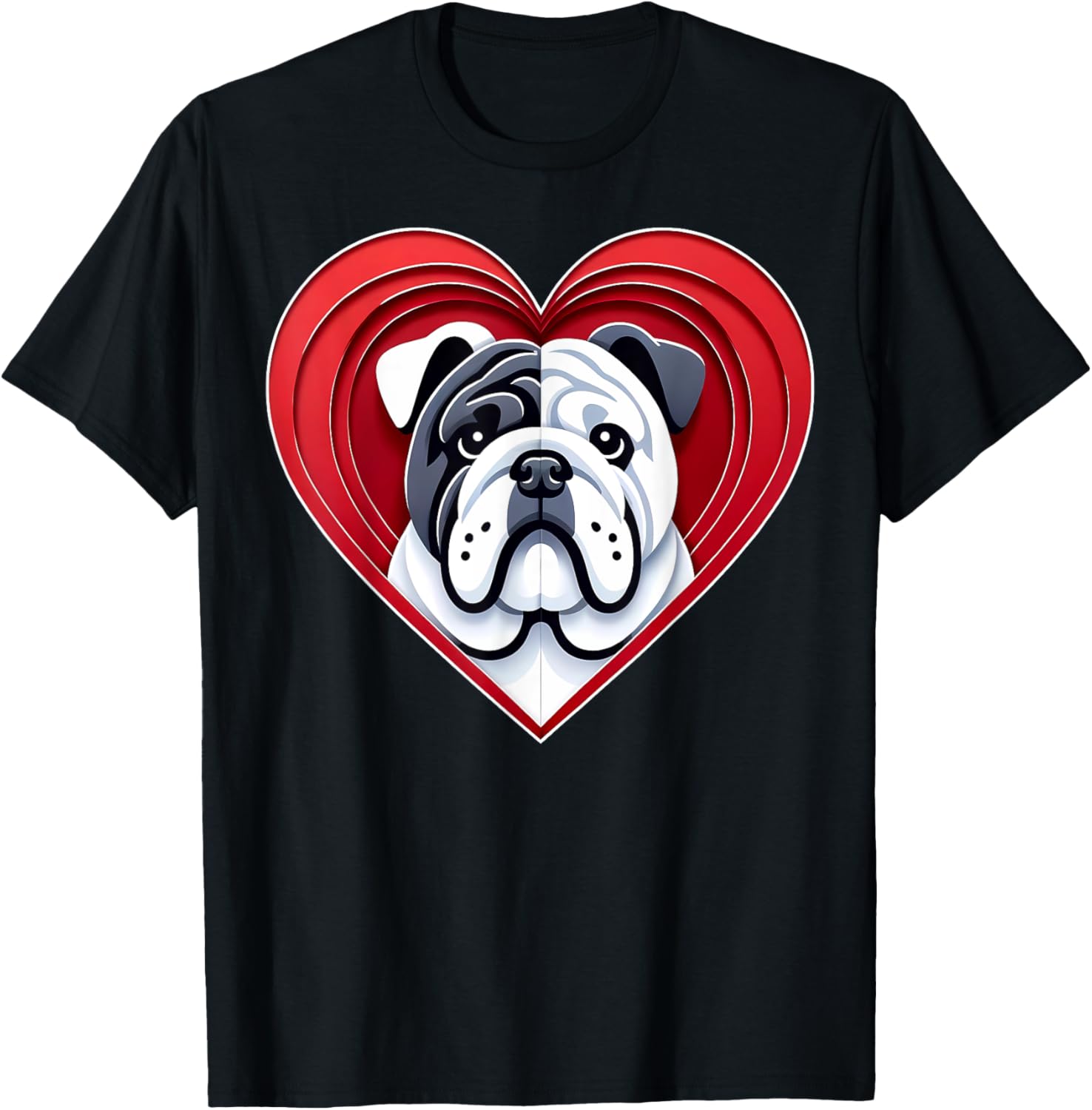 English Bulldog Heart Cute Puppy Dog Lover or Pet Owner T-Shirt for Men Women Girls Kids