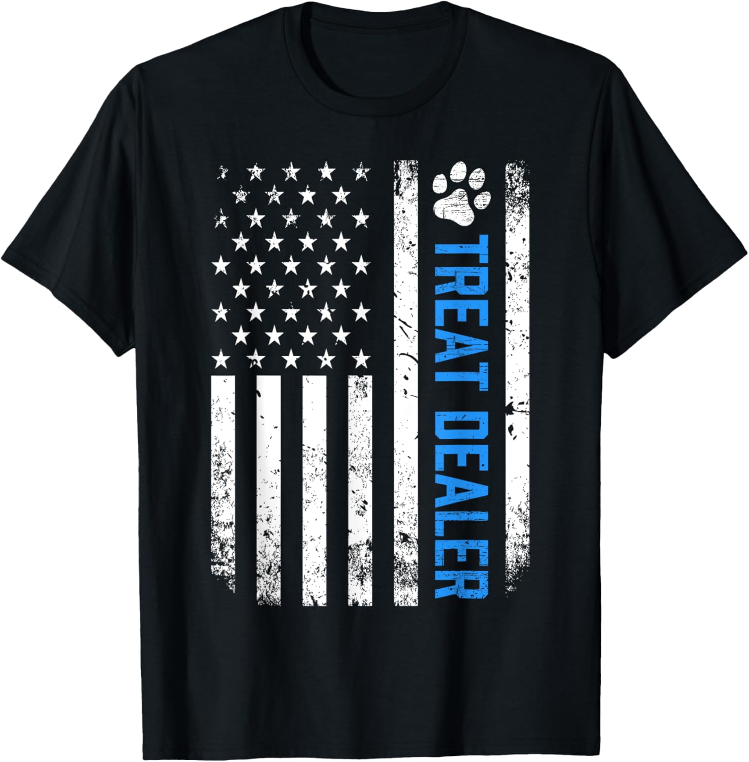 Dog Treat Dealer Funny Dog Owner American Flag Dog Dad T-Shirt