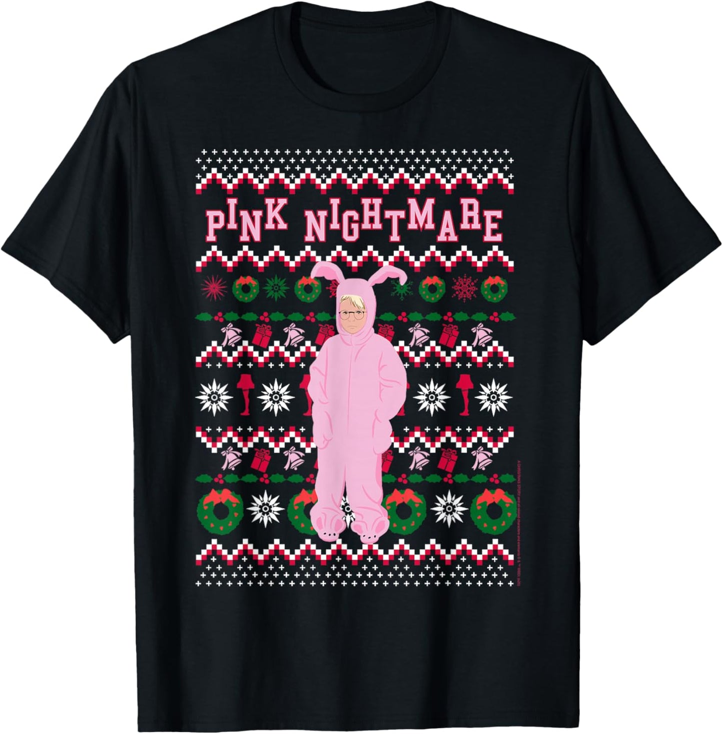 A Christmas Story Pink Nightmare Ugly Sweater T-Shirt