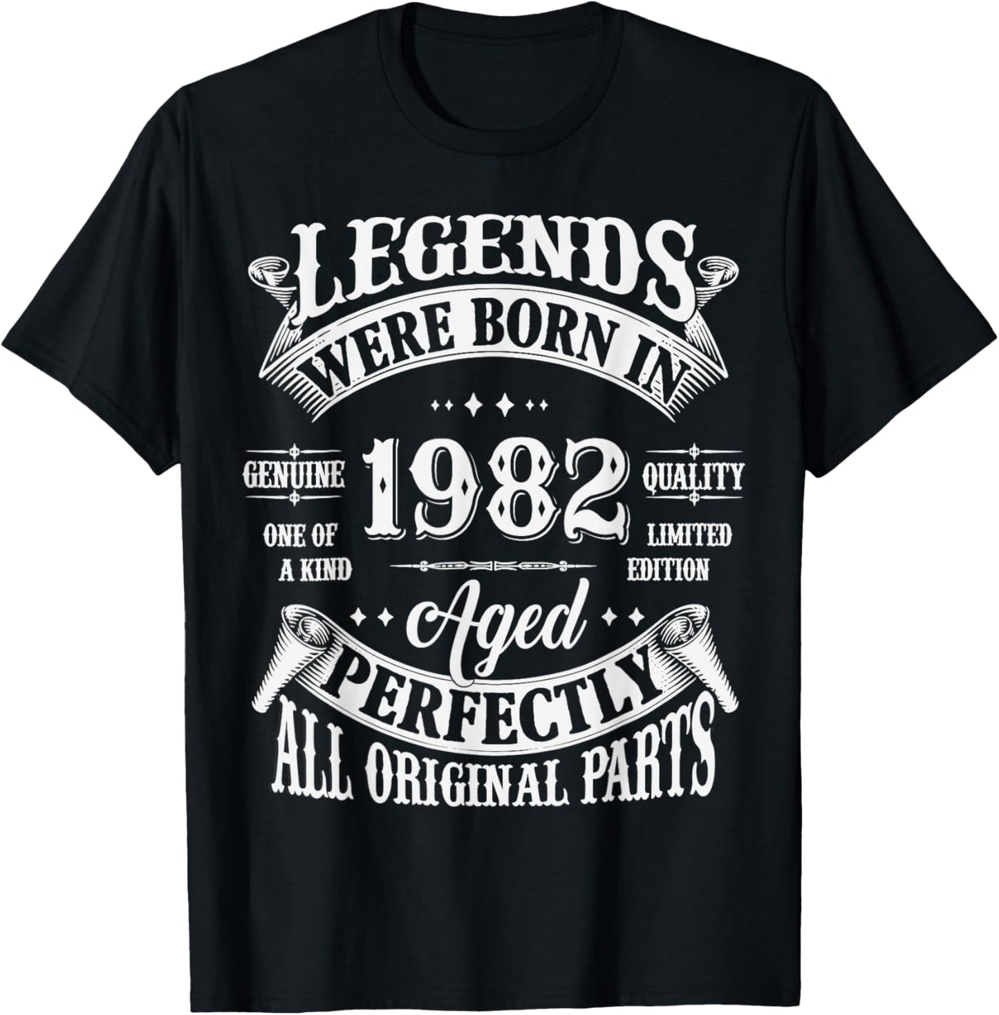 43rd Birthday Tee 43 Years Old Vintage Legends Born In 1982 T-Shirt