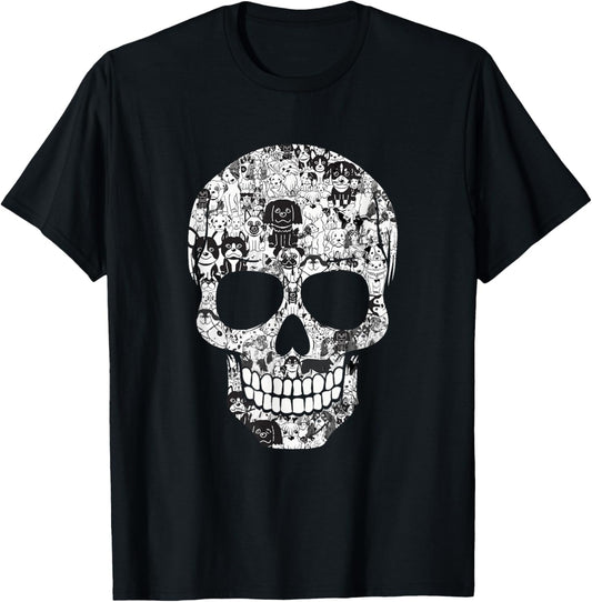 Dog Skull tee Doggies Skeleton Halloween Costume Skull dogs Men Women T-Shirt