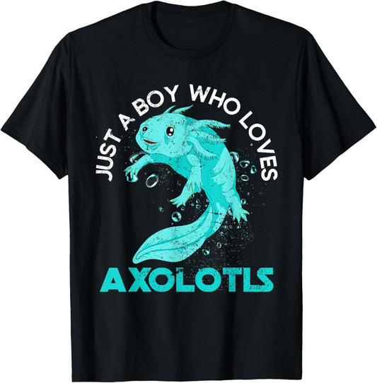 Exotic Salamander Boys Amphibian Lover Pet Axolotl T-Shirt