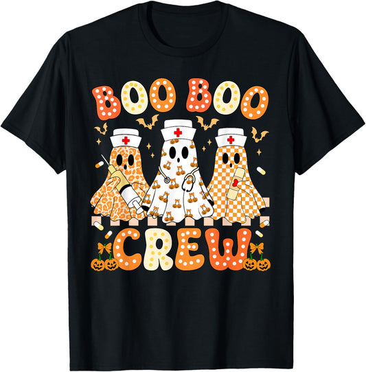 Groovy Boo Boo Crew Nurse Funny Ghost Women Halloween Women T-Shirt