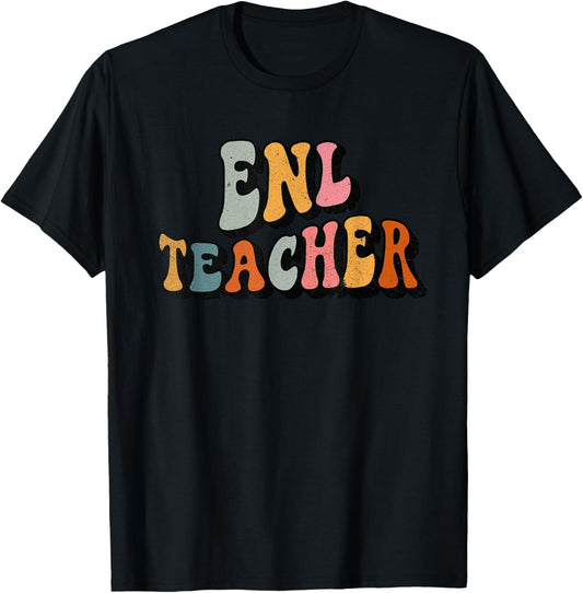 ENL Teacher 1st day of school, Groovy Back To School Squad T-Shirt