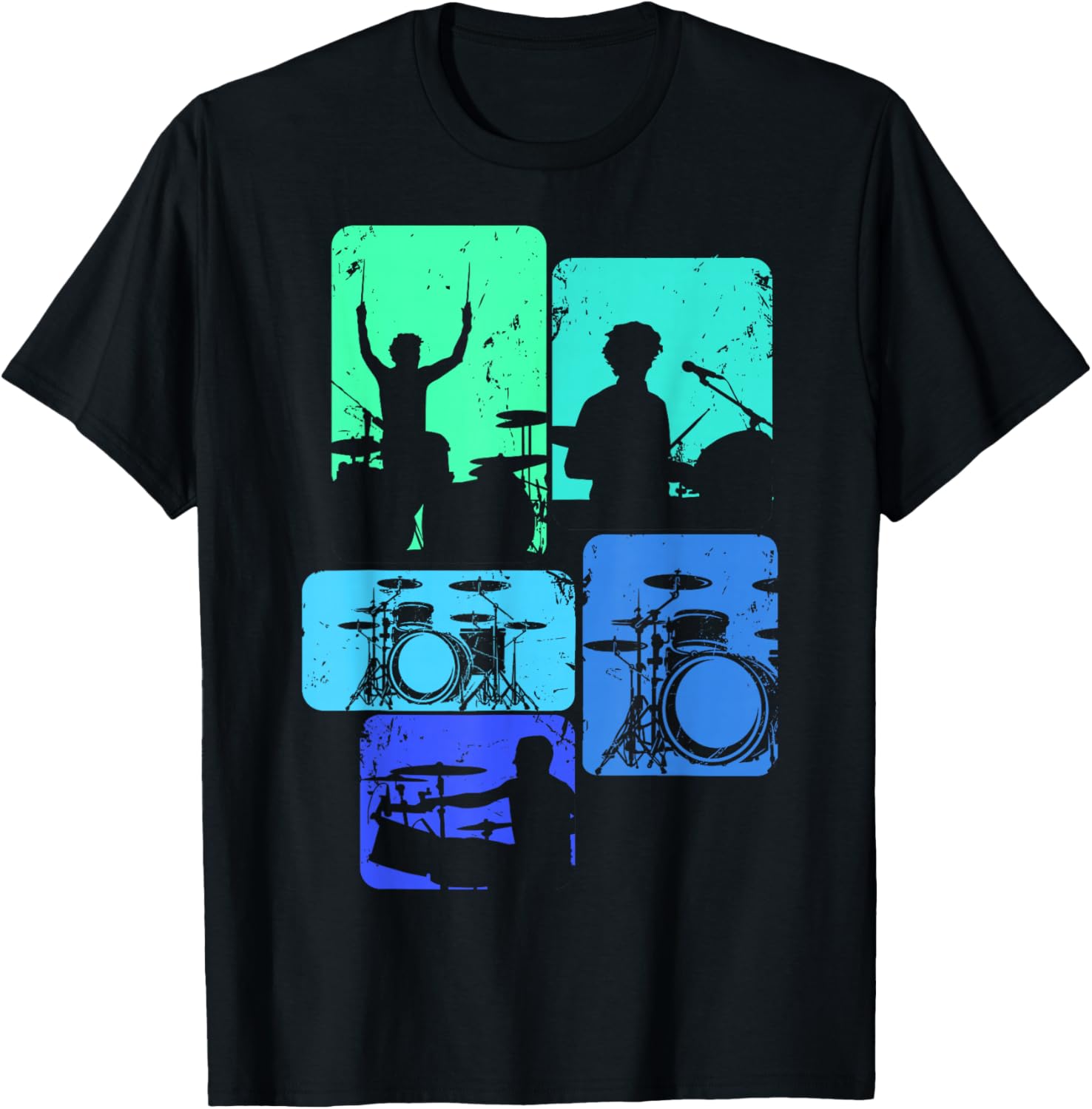 Drummer Drum Sticks Rock &amp; Roll Kids Boys Men T-Shirt