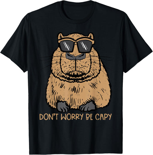 Dont Worry Be Capy Funny Capybara Pet Kids Men Women Teen T-Shirt