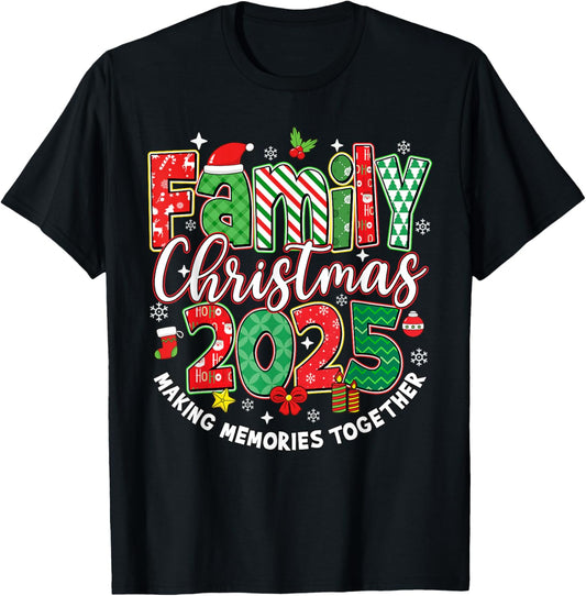 Family Christmas 2025 Squad Santa Elf Xmas Matching Outfit T-Shirt