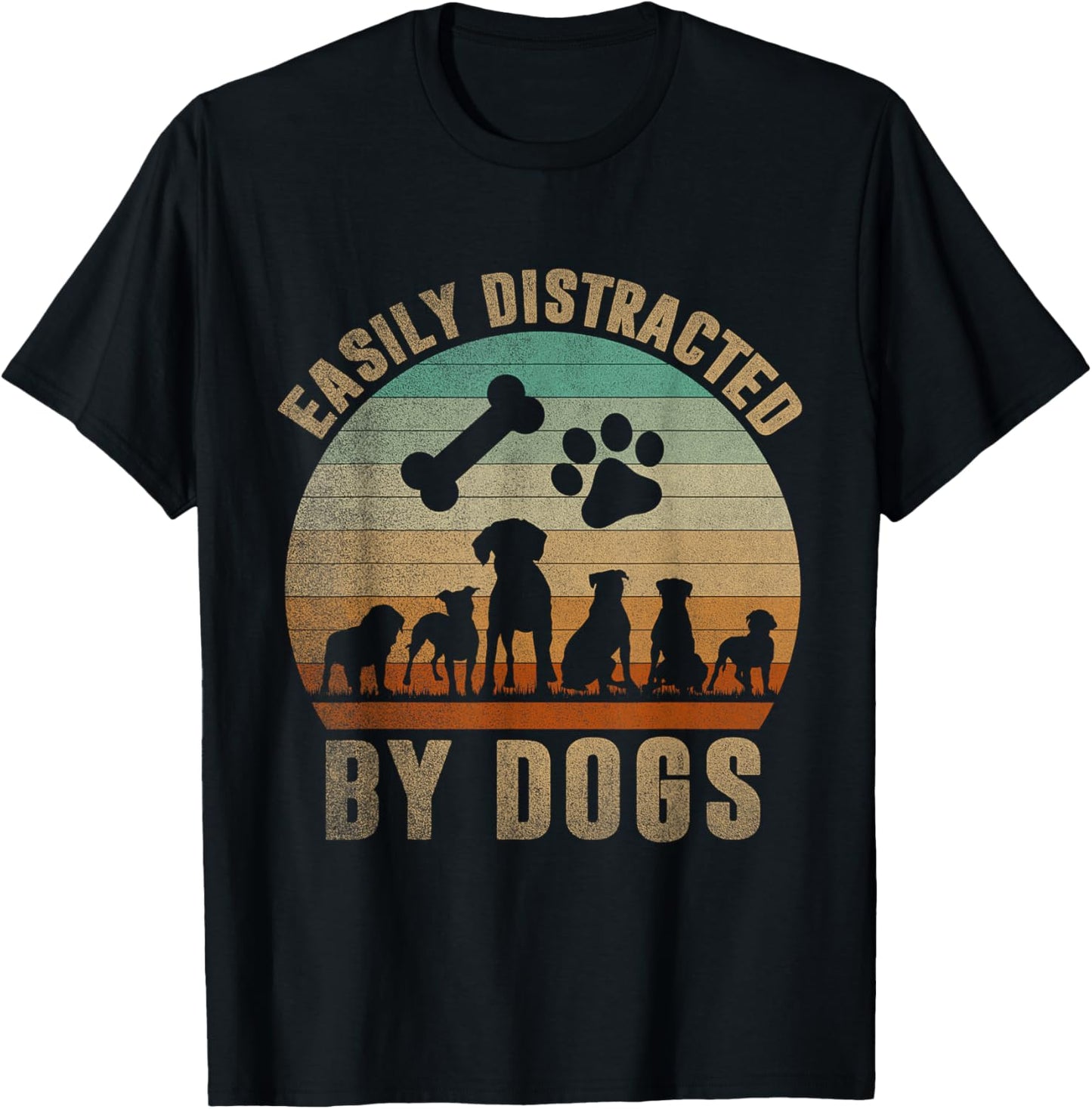 Easily Distracted By Dogs Shirt Kids Women Men Pet Lover T-Shirt