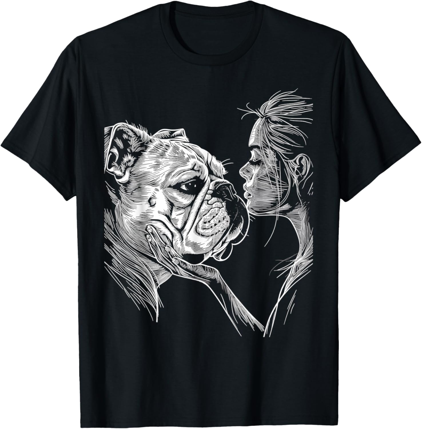 English Bulldog Mom Dog Art Mother's Day T-Shirt for Men Women