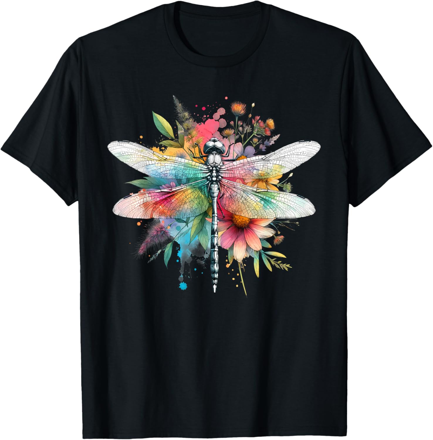 Earth Day Beautiful Dragonfly Watercolor Art Insect Lover T-Shirt