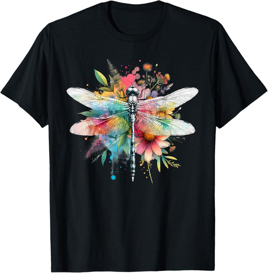 Earth Day Beautiful Dragonfly Watercolor Art Insect Lover T-Shirt
