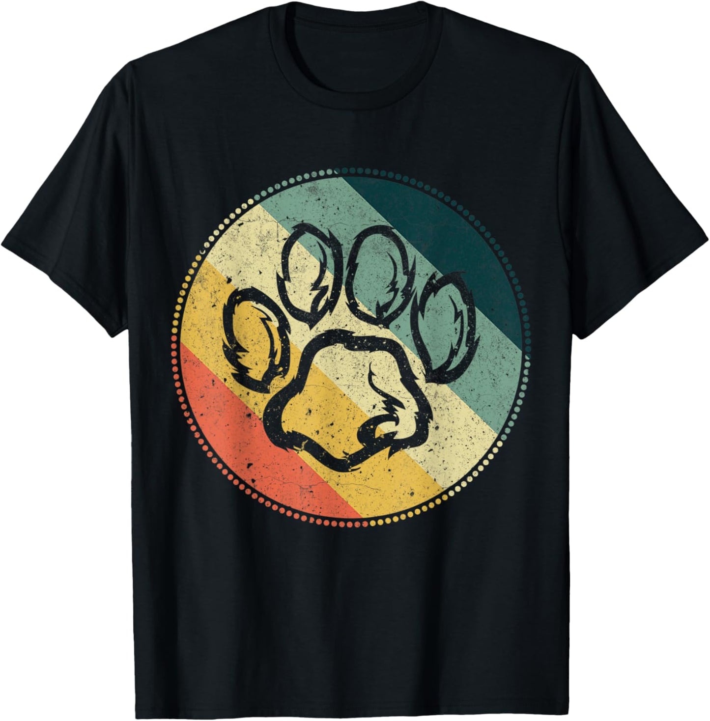 Dog Paw Retro Vintage Style Dog Owner Lover Pets Gift Men Women Kids T-Shirt