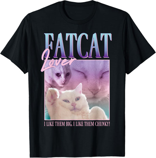 Fat Cat White Kitten Thick Pet Cat Owners T-Shirt