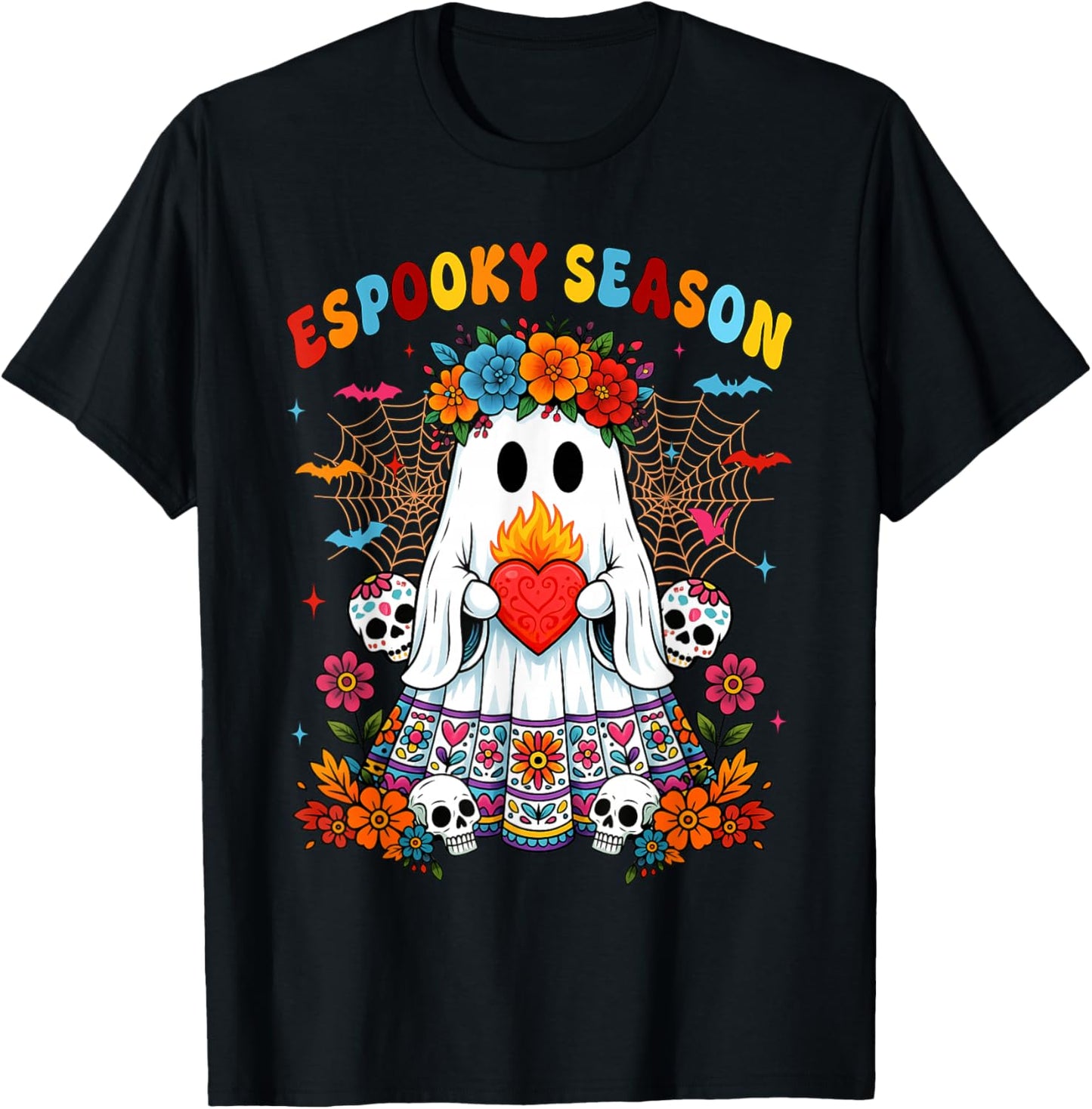 Espooky Season Day of The Dead Mexican Halloween Ghost Women T-Shirt