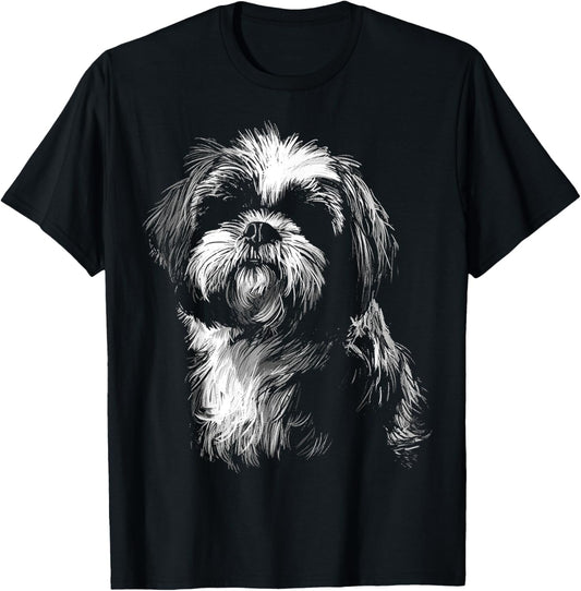 Dog Lover Cute Drawing Animal Pet Art Graphic Shih Tzu T-Shirt for Men Women Kids