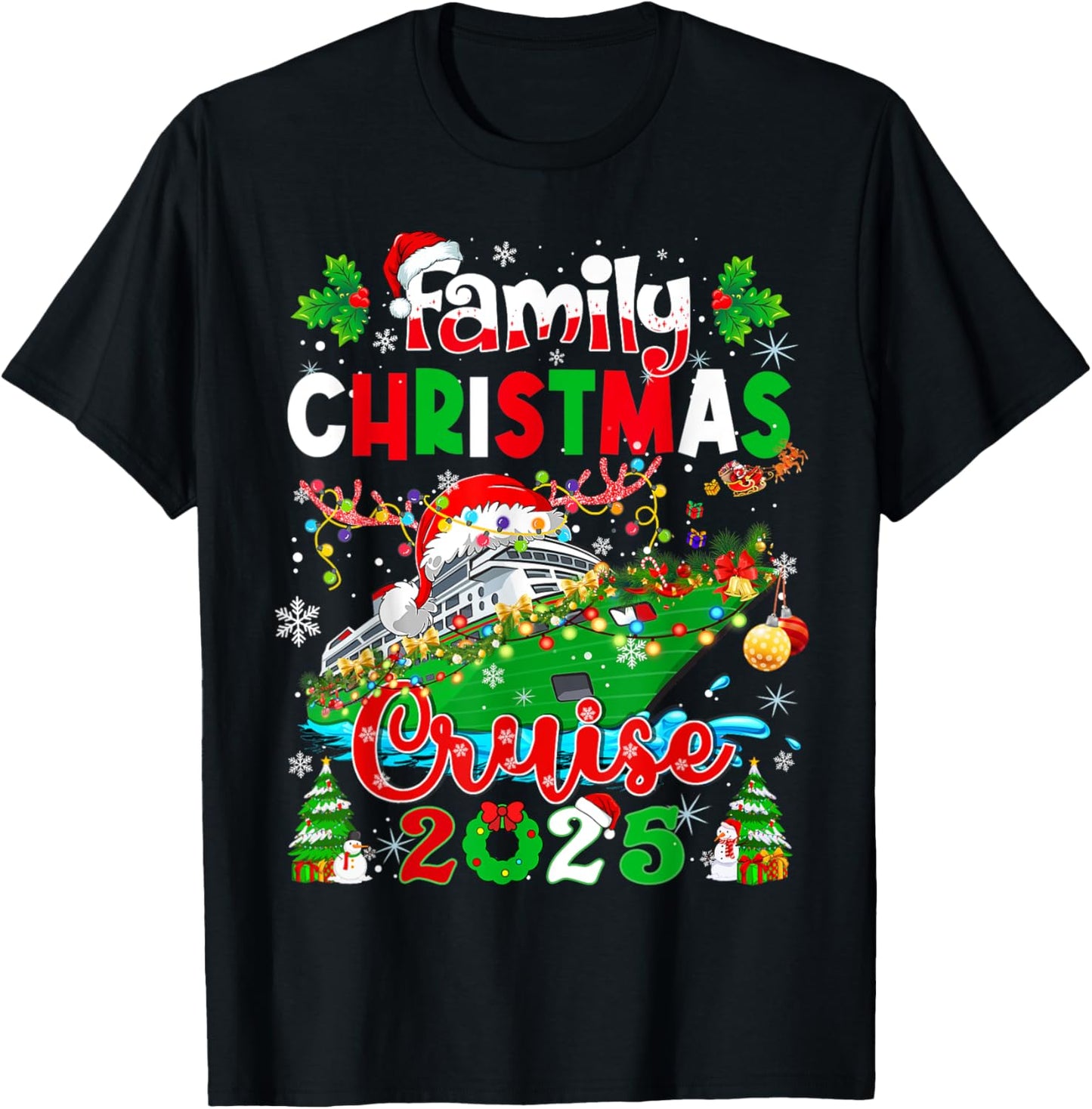 Family Christmas Cruise 2025 Matching Family Cruise Holiday T-Shirt