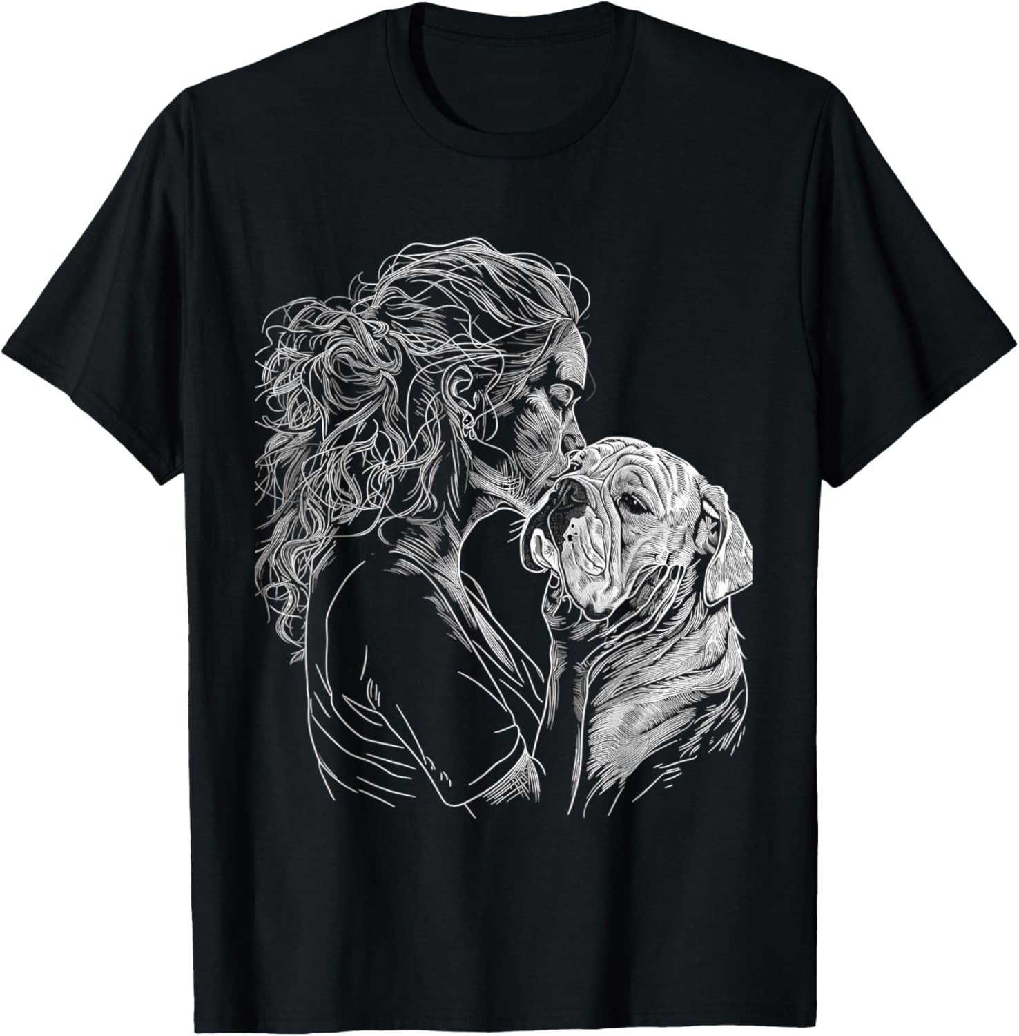 English Bulldog Mom Dog Art Mother's Day Men Women T-Shirt