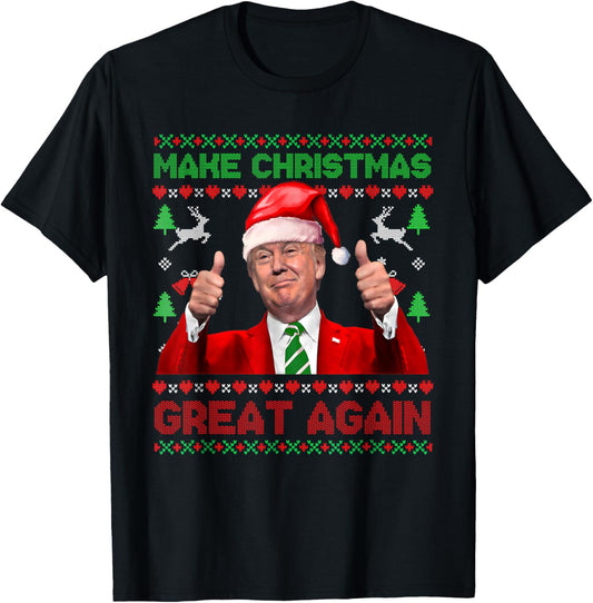 Donald Trump President 2024 Election Gifts Unisex-Adult Christmas Novelty Humorous Black Medium Classic Fit Crew Neck Long Sleeve T-Shirt