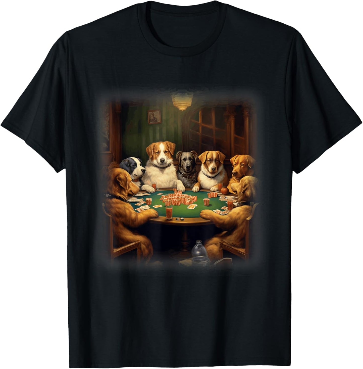 Dogs Playing Poker | A Friend in Need | Funny Dog Lover Art Men Women T-Shirt