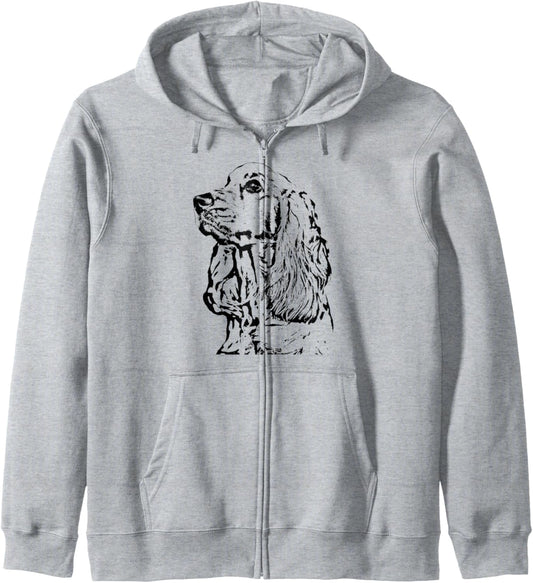 English Cocker Spaniel Gift For Dad Fur Mamas Zip Hoodie